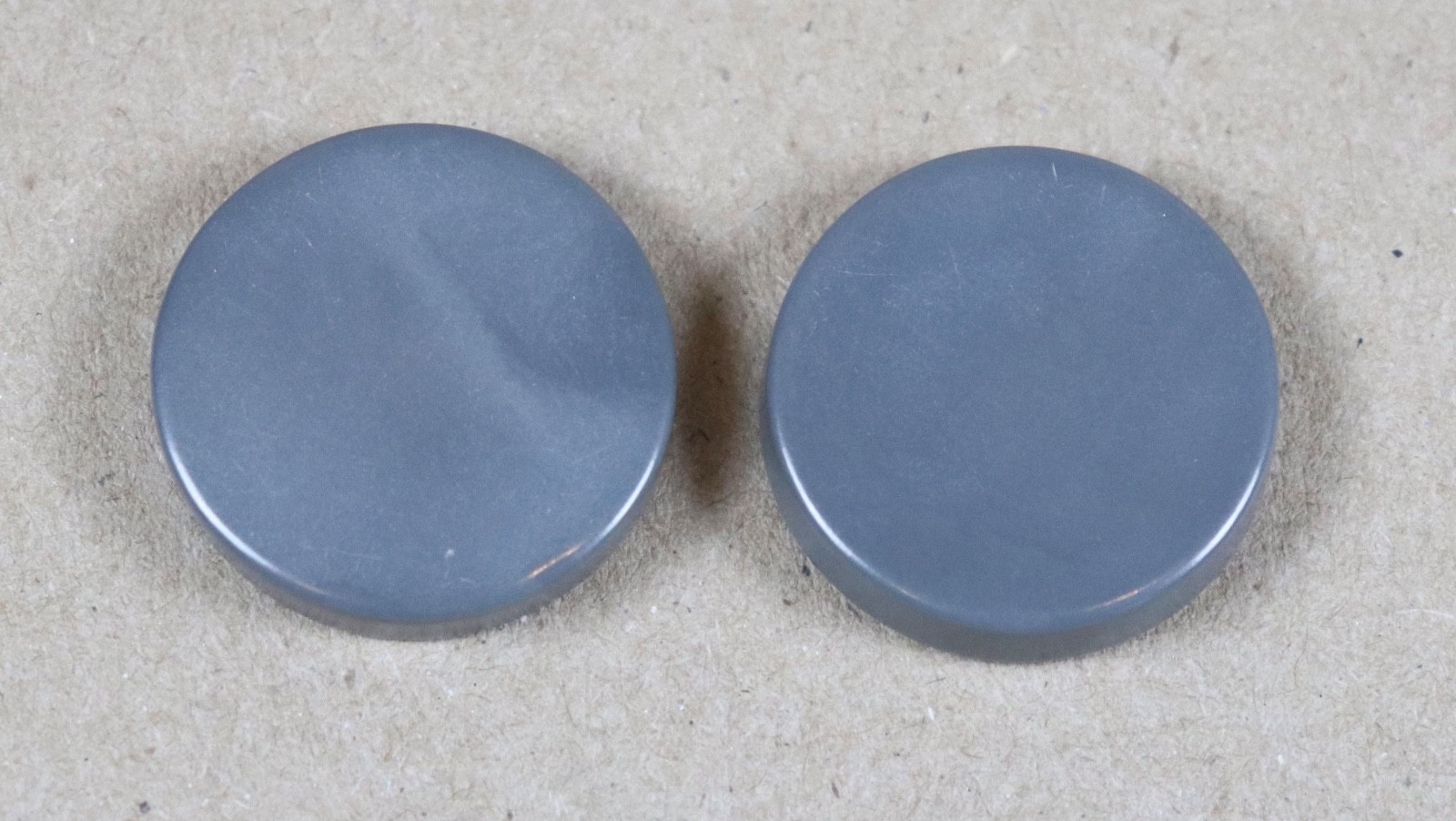 2 Backgammon Replacement Pieces / Checkers / Men - Gray Grey 1" ~ Vintage