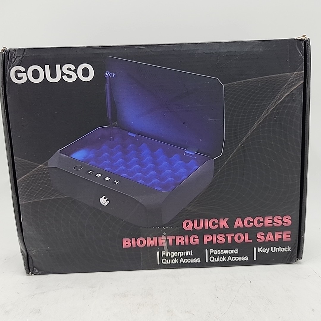 NEW Gouso Quick Access Biometric Pistol Safe - Fingerprints or Password or Key