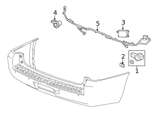Genuine GM Rear Object Alarm Sensor Wiring Harness 23316326