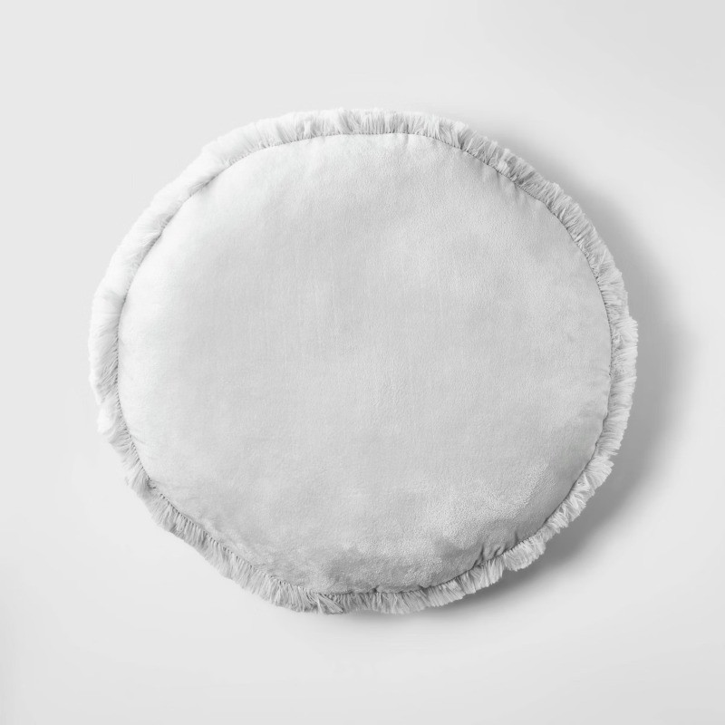 Faux Fur Floor Kids' Pillow Gray