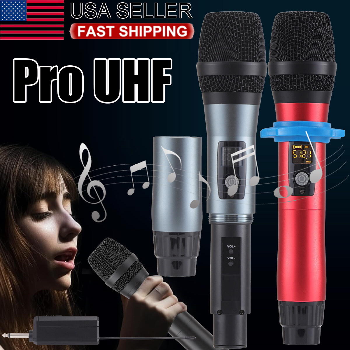 Wireless Professional UHF Microphone for Karaoke, Perfermance,Party, DJ, Speach
