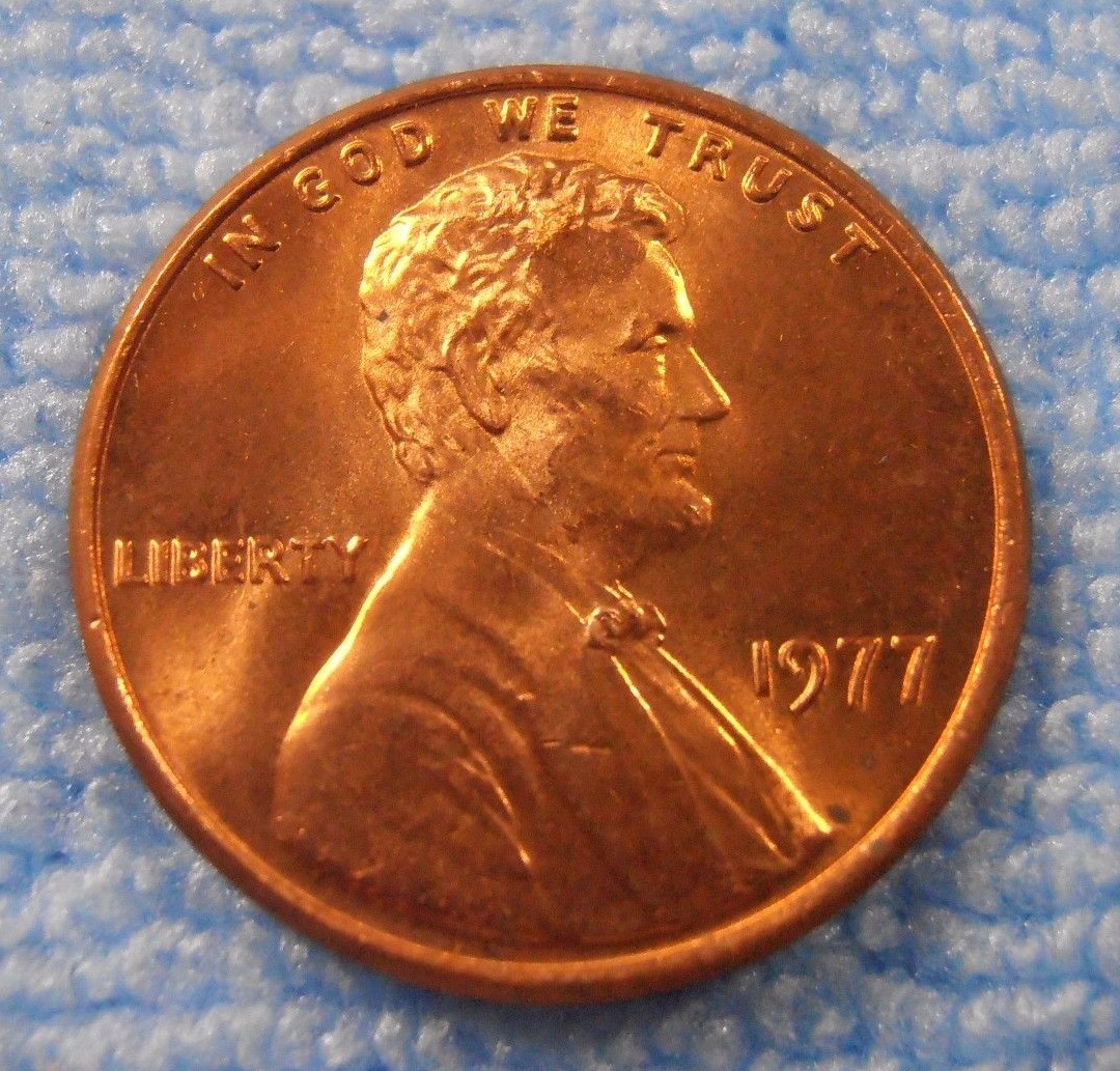 1977 P LINCOLN CENT - Nice BU coin, FREE SHIPPING