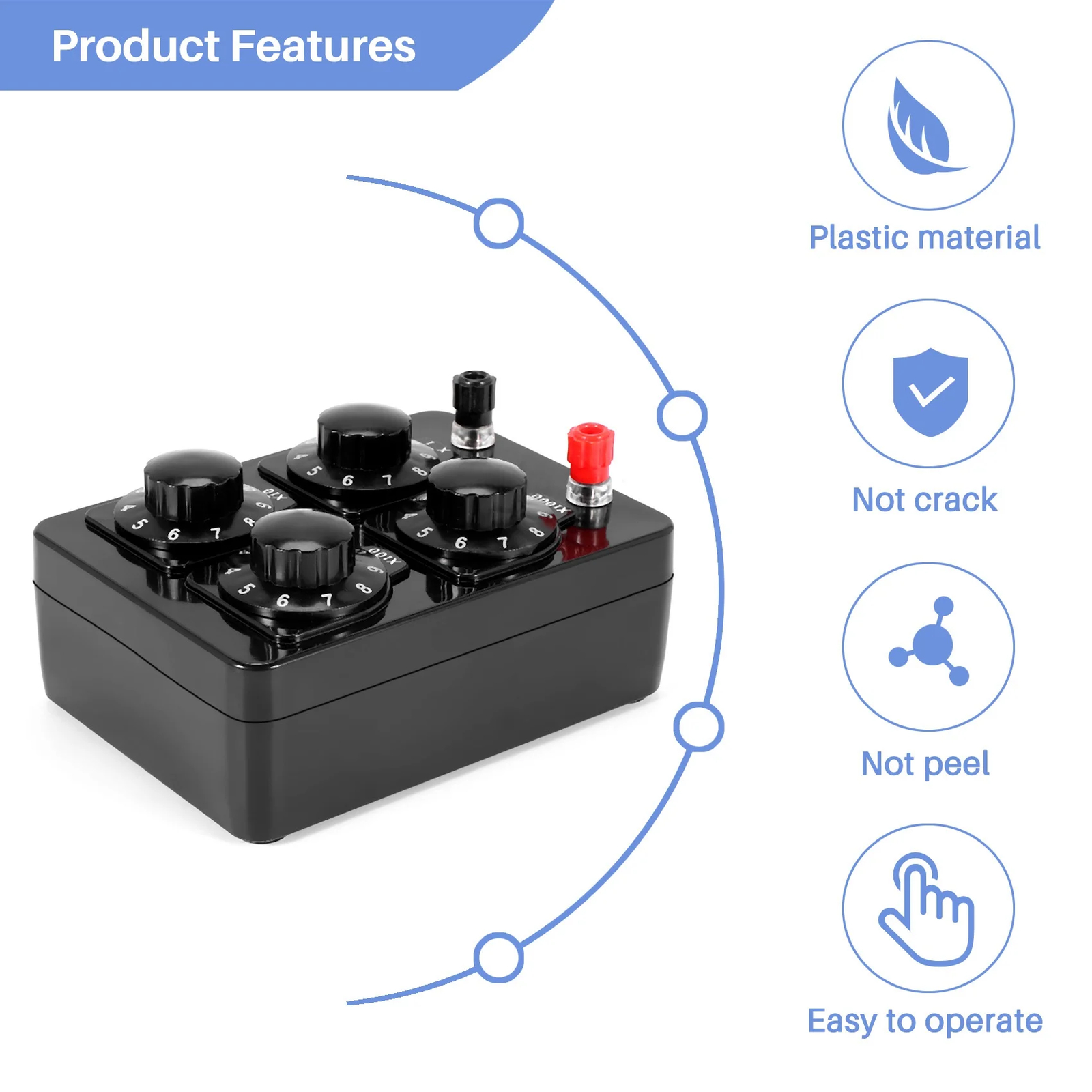 0-9999 Ohm Simple Resistance Box Precision Variable Decade Resistor Instrument