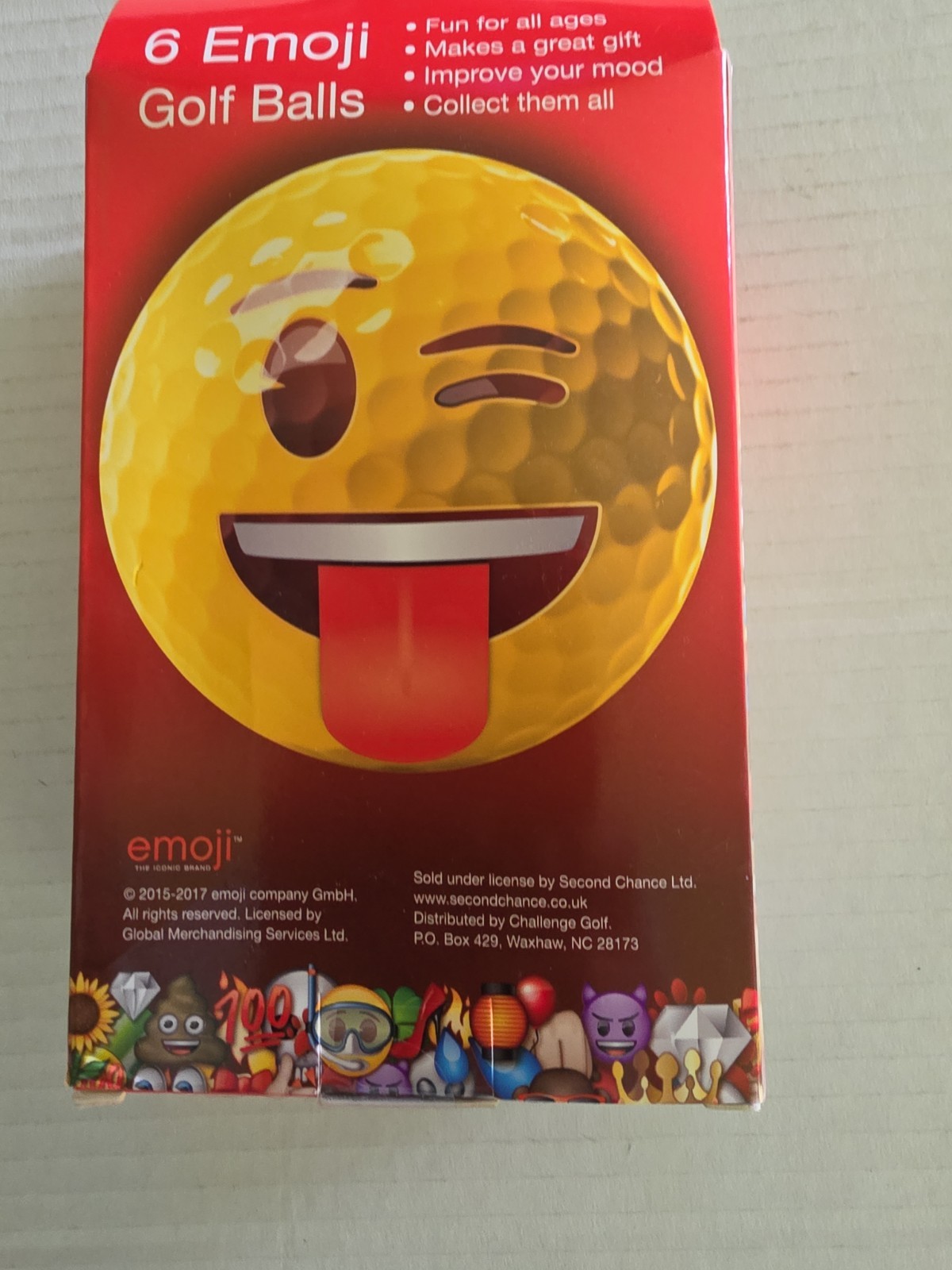 Emoji Golf Balls - 6 Pack - Novelty Fun - Multi Colored ...UNOPENED BOX (14)
