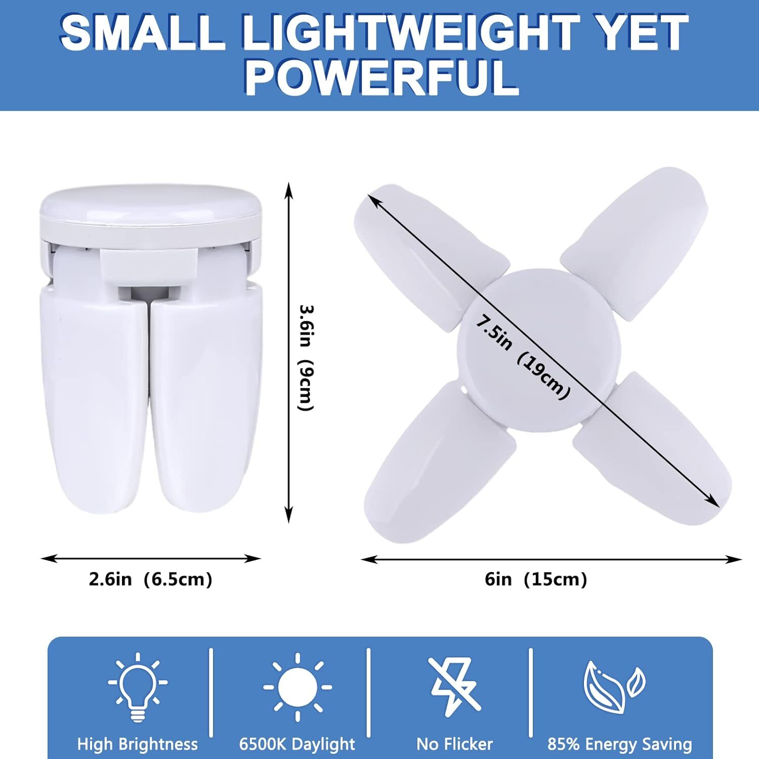 E27 LED Garage Light Bulb 28W Deformable Ceiling Fixture Lights Workshop Lamp