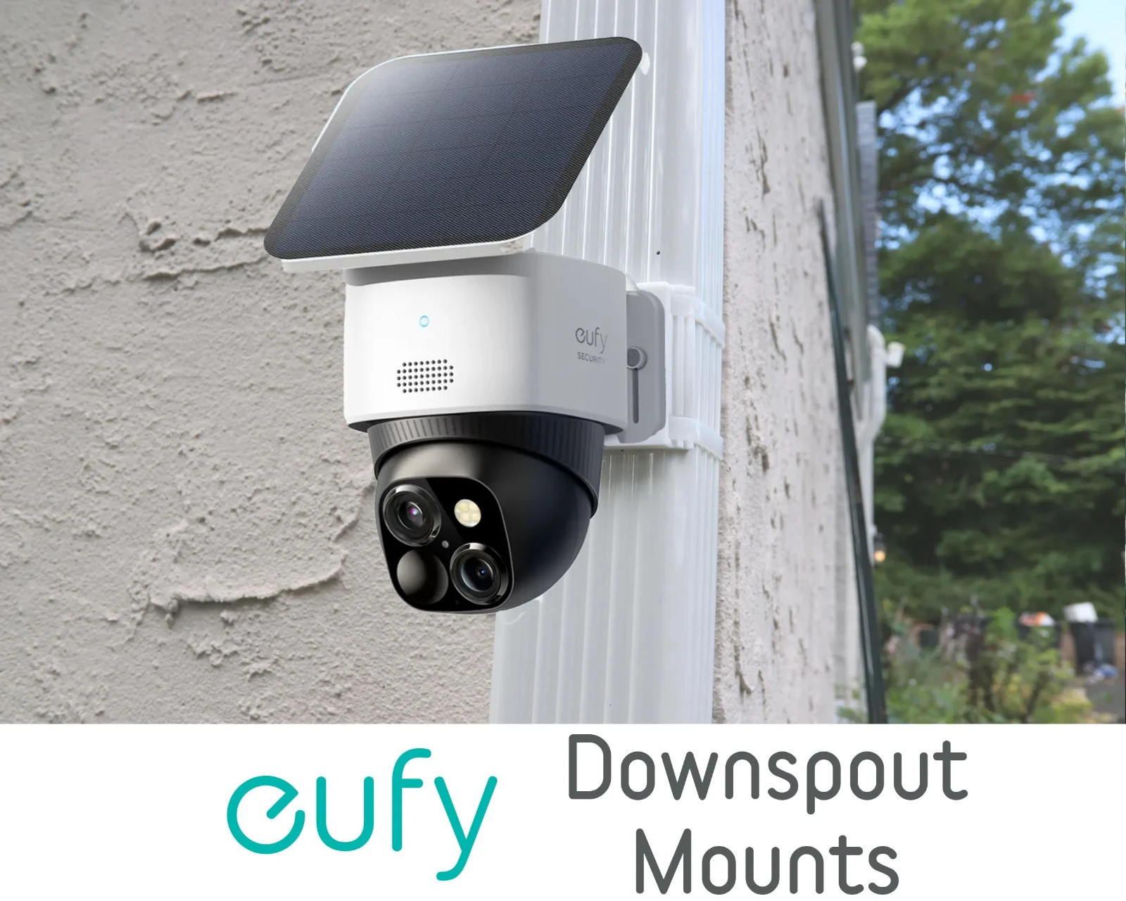 Downspout Mount for Eufy Camera - No Drill Rubber Outdoor Security Camera Mount