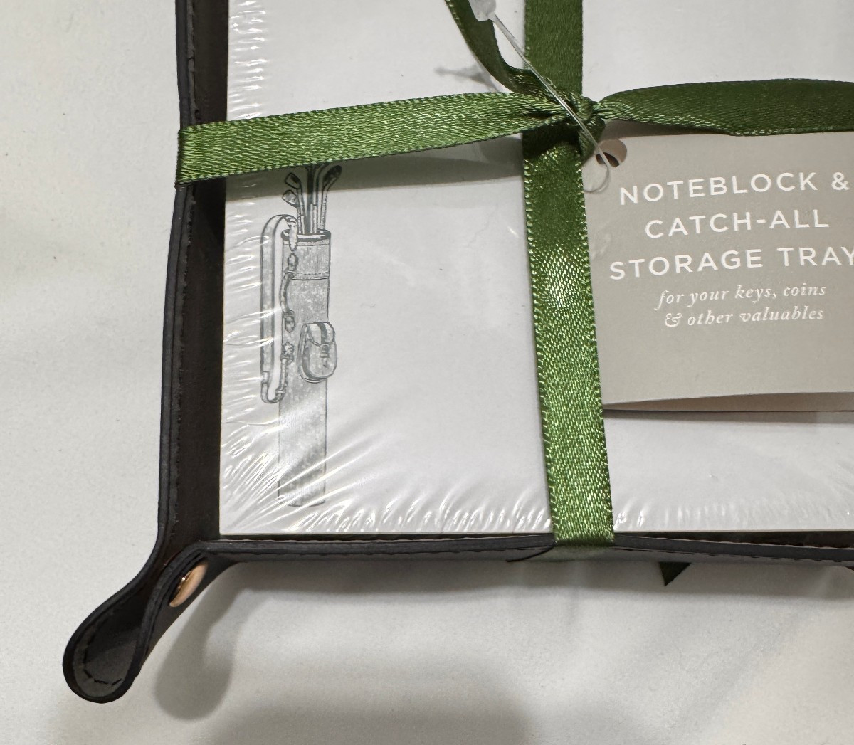 Fringe Studio Storage Tray and Noteblock Pad 300 Sheets Best Dad Golf New