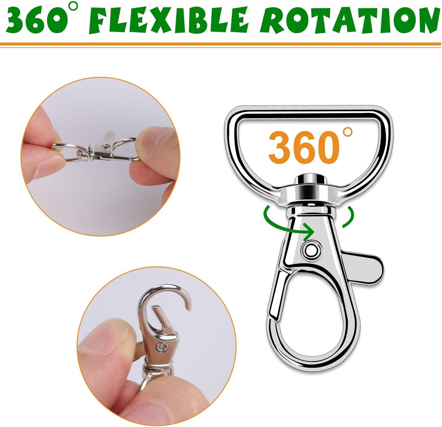 Versatile 50 PCS Lobster Claw Clasp Set - Silver Snap Hooks for Keychains & More