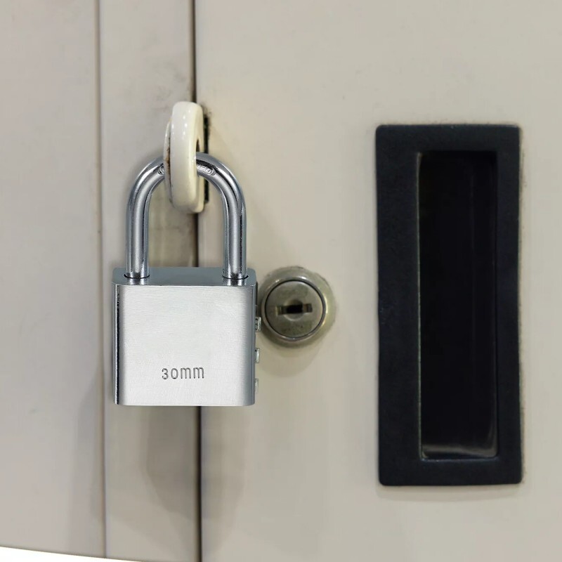 70x92mm Stainless Steel Padlock, Waterproof Rust-Resistant Security Lock 4 Keys