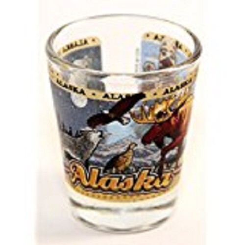 ALAKSA STATE WRAPAROUND SHOT GLASS SHOTGLASS NEW