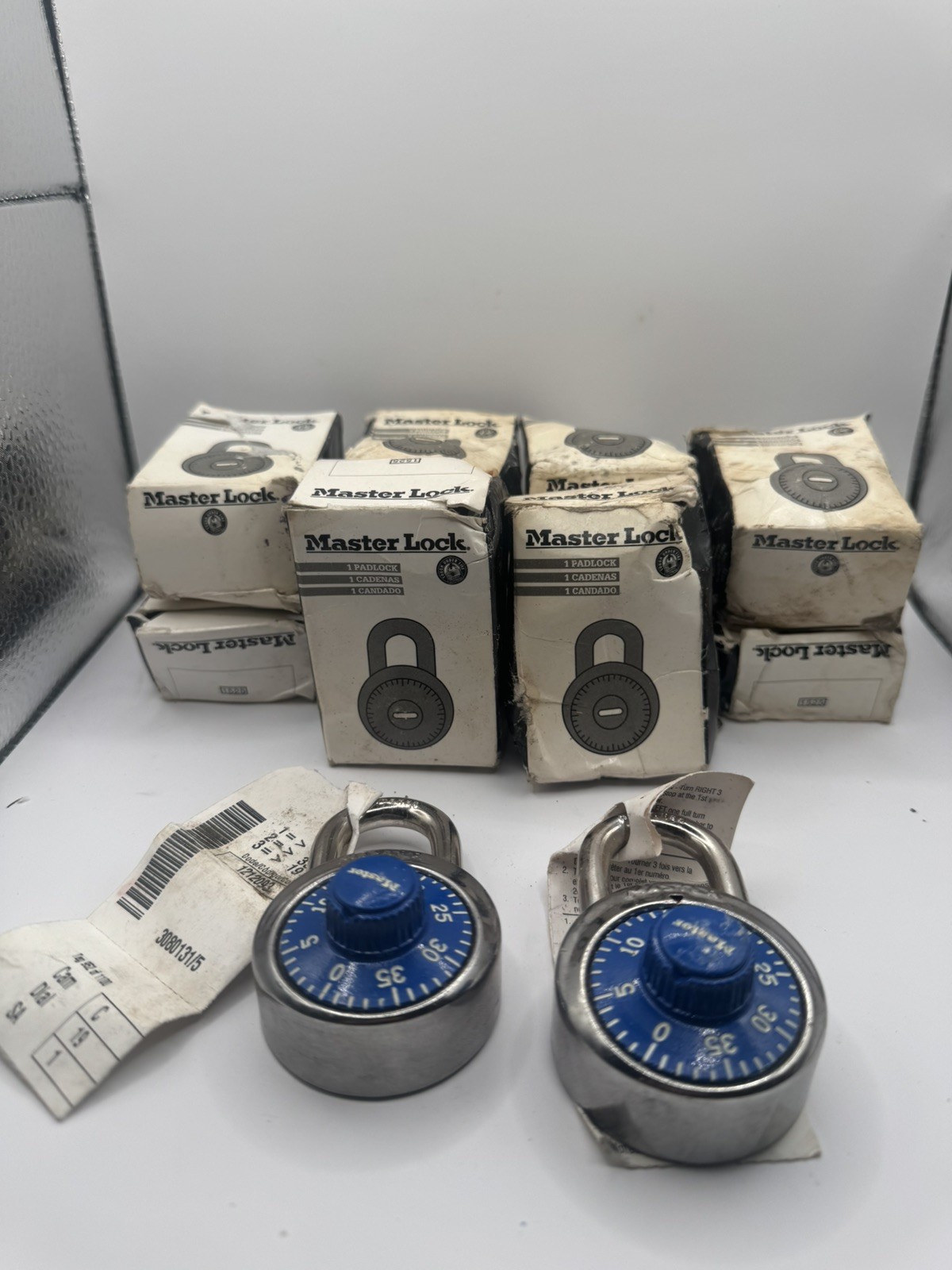 Master 1525 Combination Padlock Locker Lock Dial Face Keyed Alike Blue Lot of 12