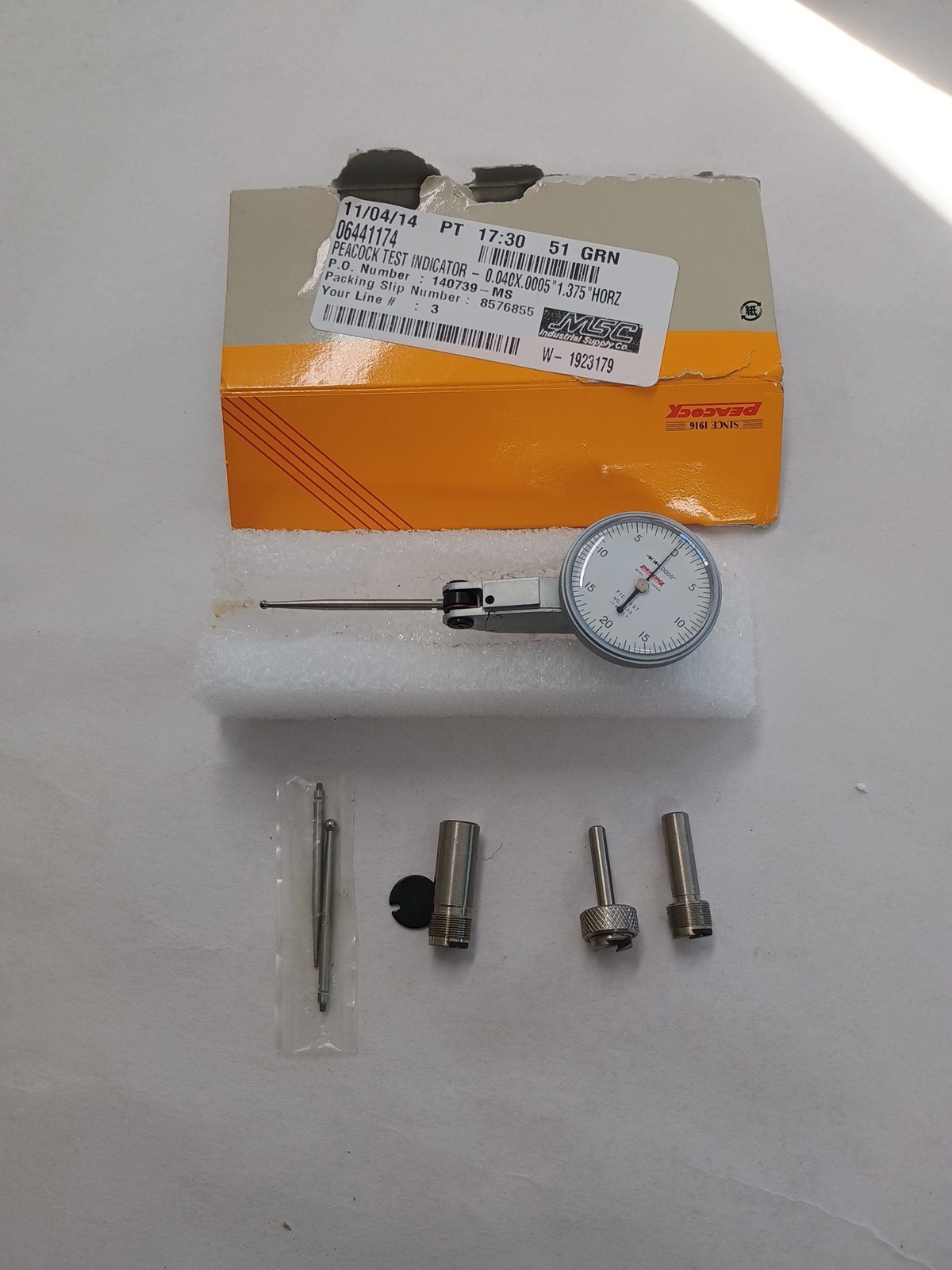 Peacock 2030 Dial Test Indicator Precision Jeweled 0-20-0 Japan No box
