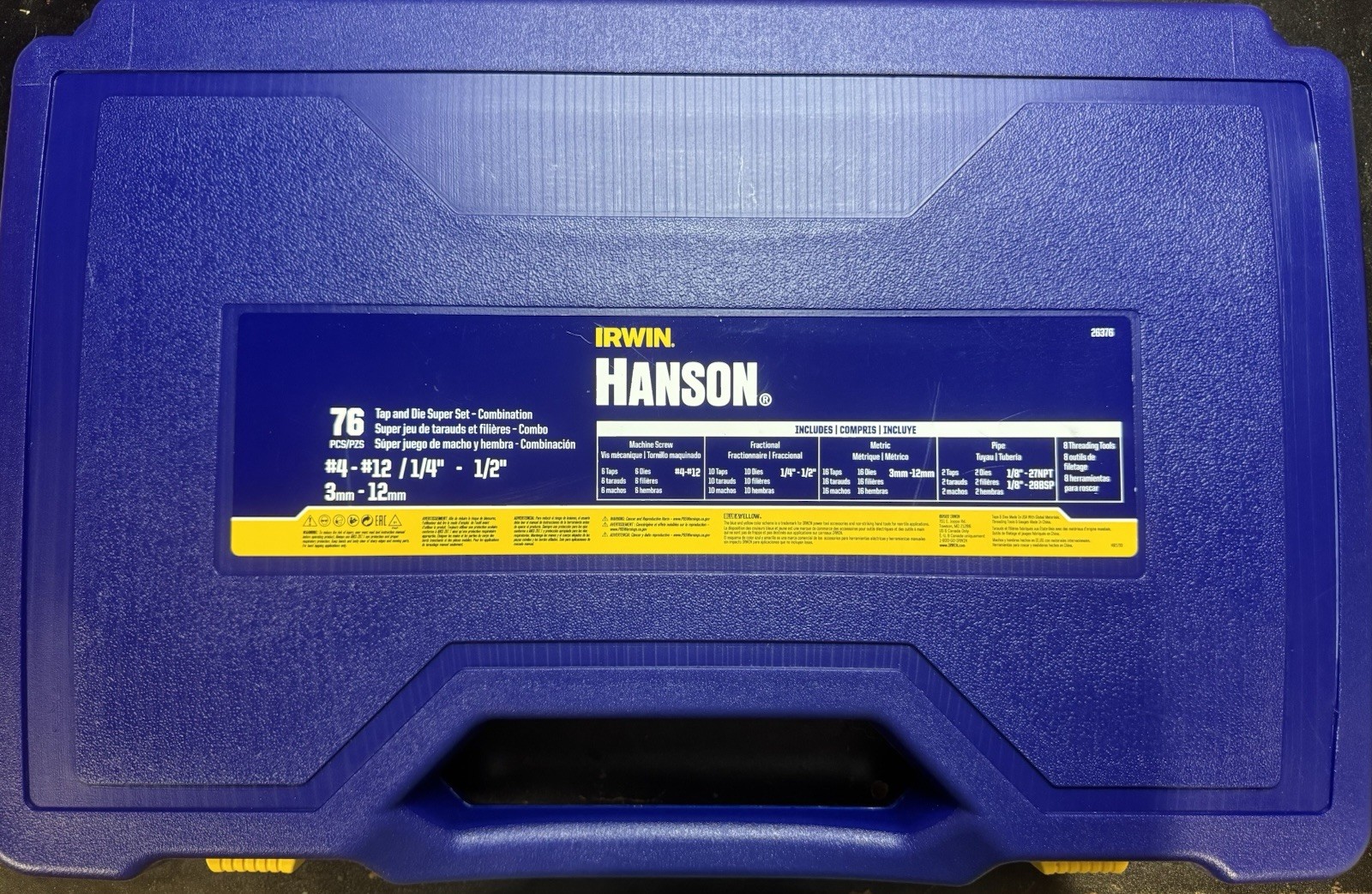 Irwin Hanson 76pc Tap Die Set with Matco #26376 Original Case