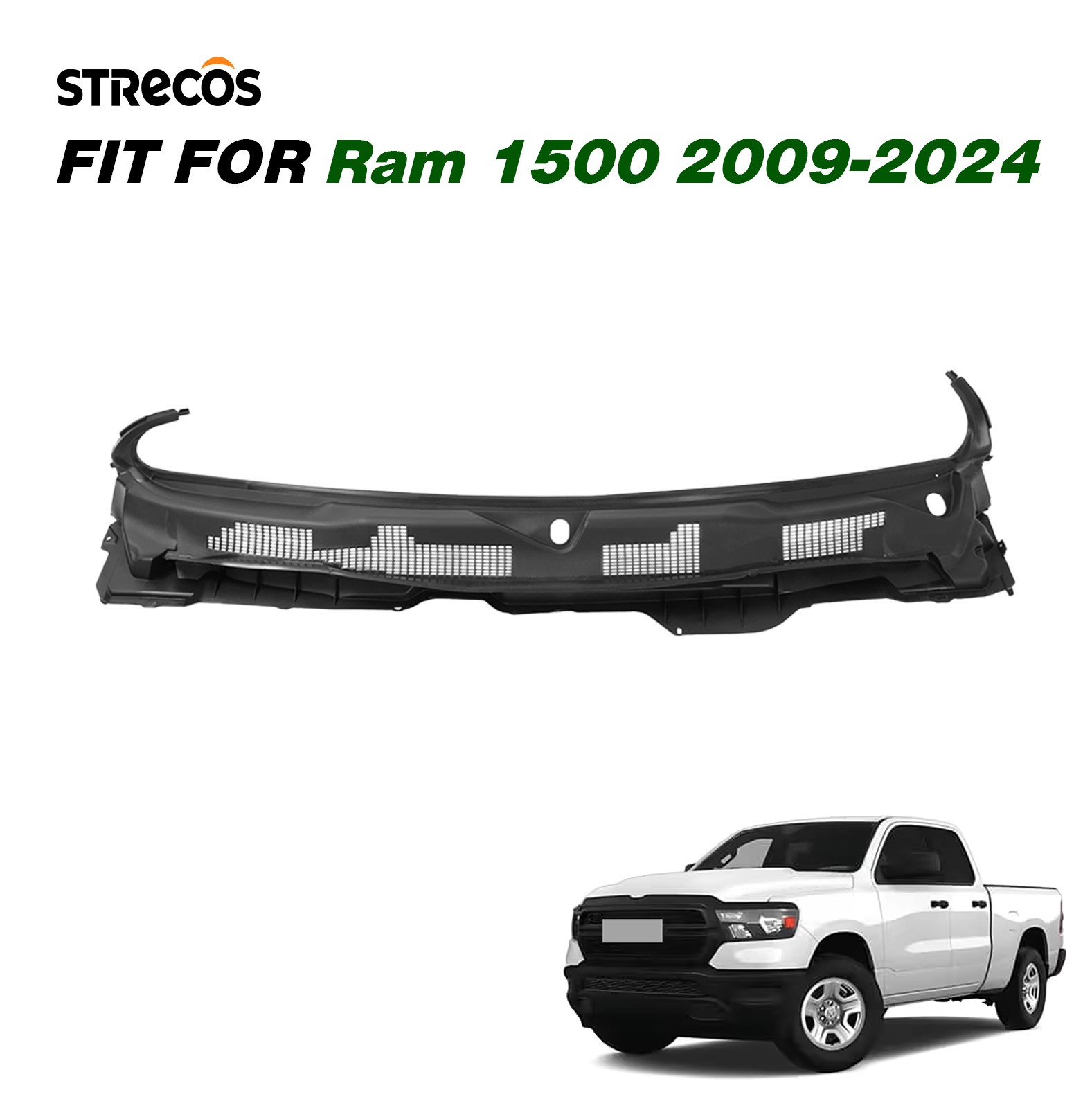 Front Grille Wiper Cowl Windshield Panel For 2009-2024 Dodge Ram 1500 2500 3500