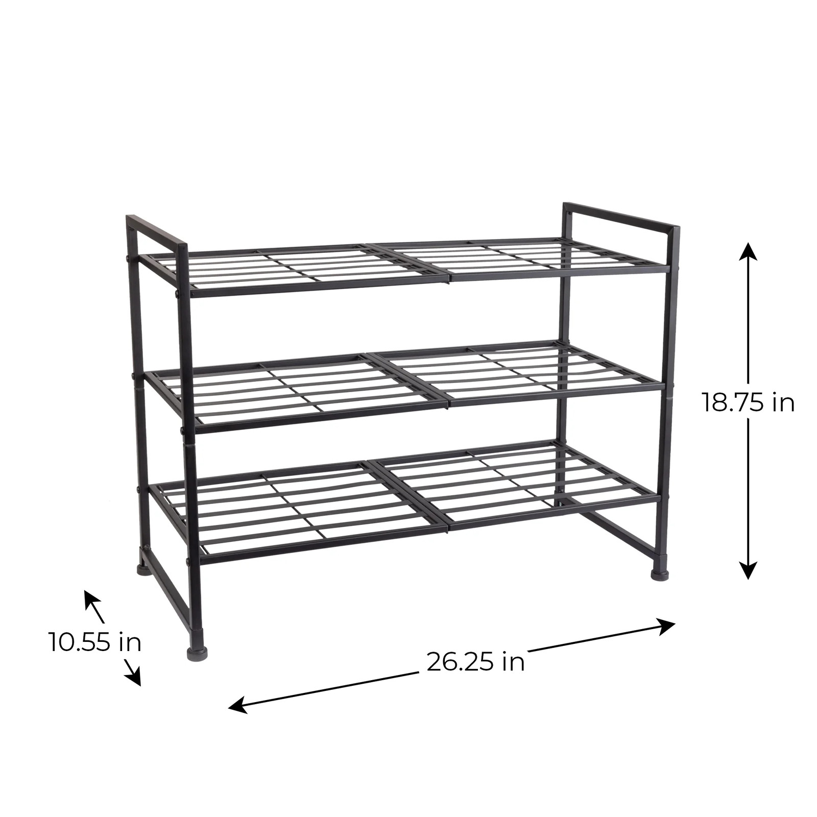 SHOE SNEAKER RACK 3 Tier Metal Storage