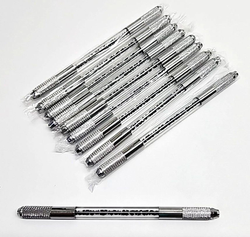 10pk Double End Crystal Acrylic Manual Tattoo Pen Microblading Eyebrow Tool
