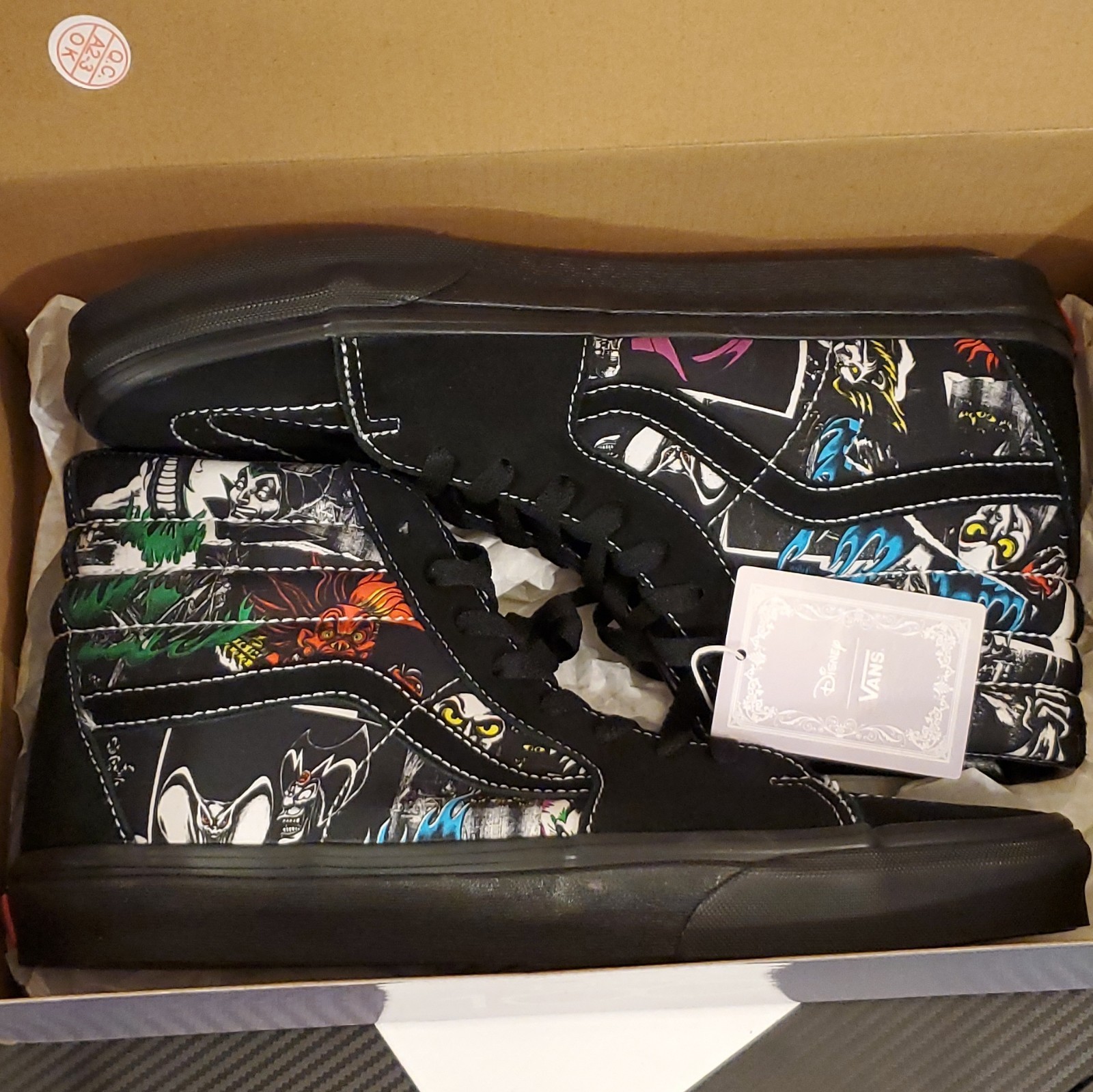 VANS x Disney Sk8-Hi Disney 100 Villains Black Skateboarding Shoes US 10.5