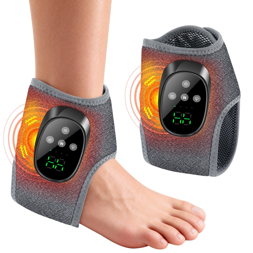 Electric Foot Ankle Massager Relieve Ankle Pain 4 Heat Levels, 4 Vibration Modes