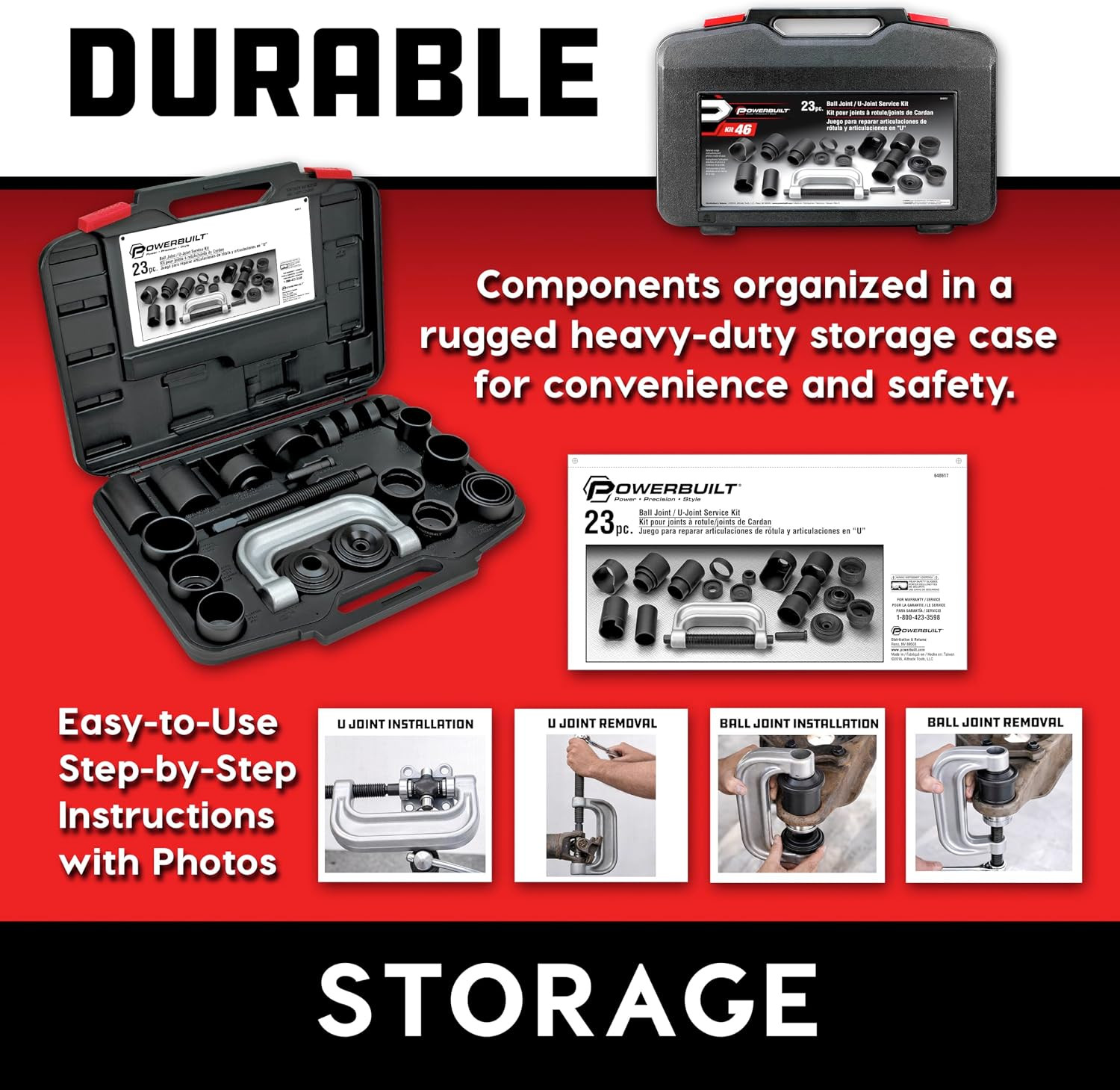 23-Piece Ball Joint Service Tool Kit - Remove & Install Ball Joints Easily