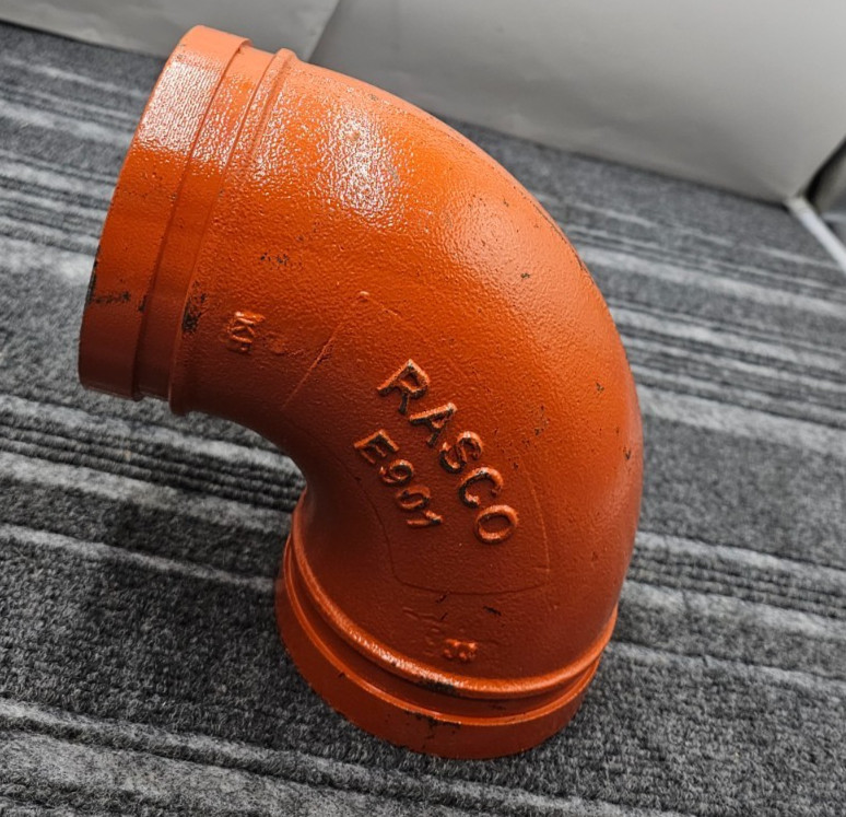 RASCO E901 4" Grooved Elbow 90° Standard Radius 114.3mm Orange Finish