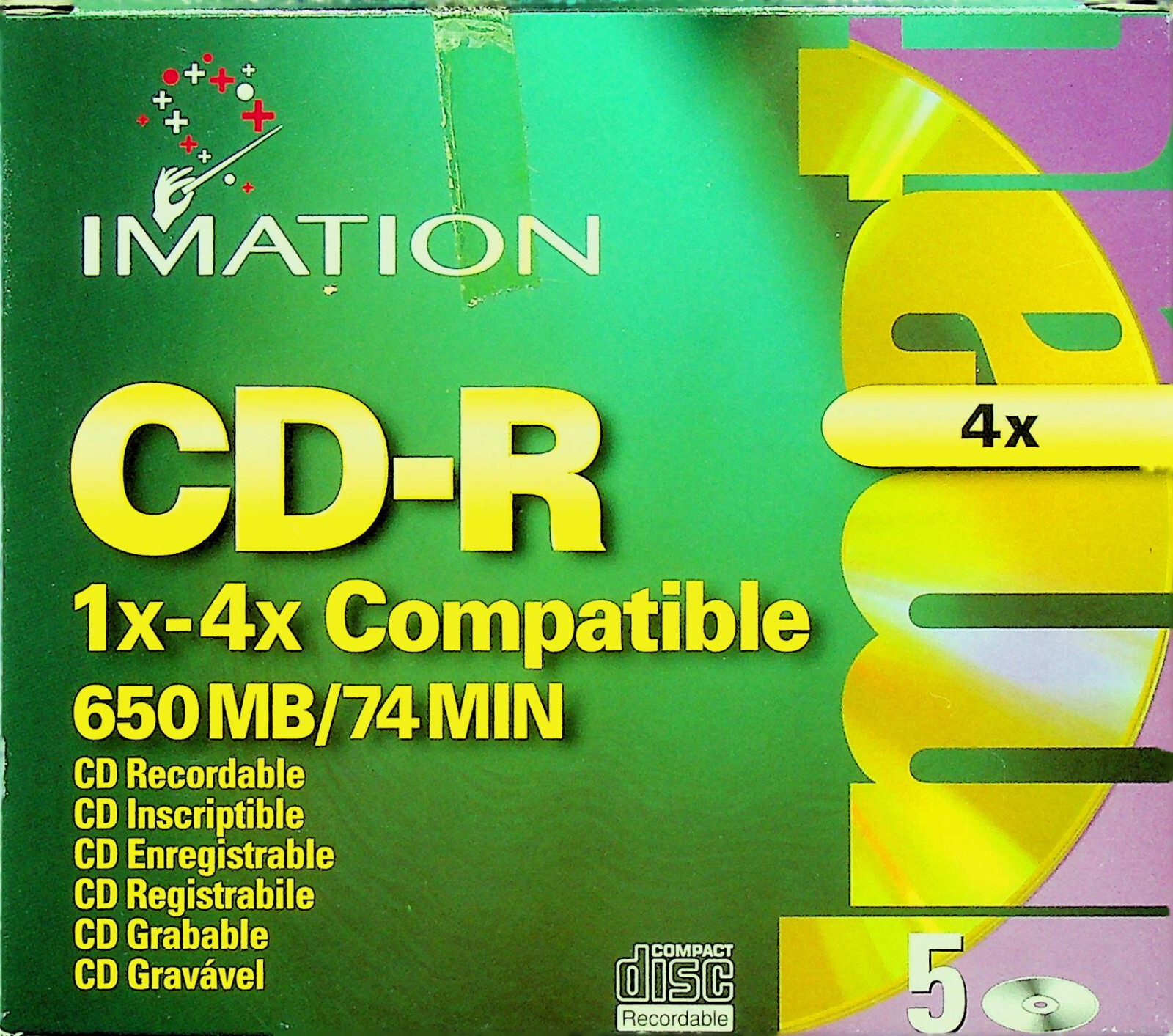 Imation CD-R 1x-4x compatible 5 pack - Sealed