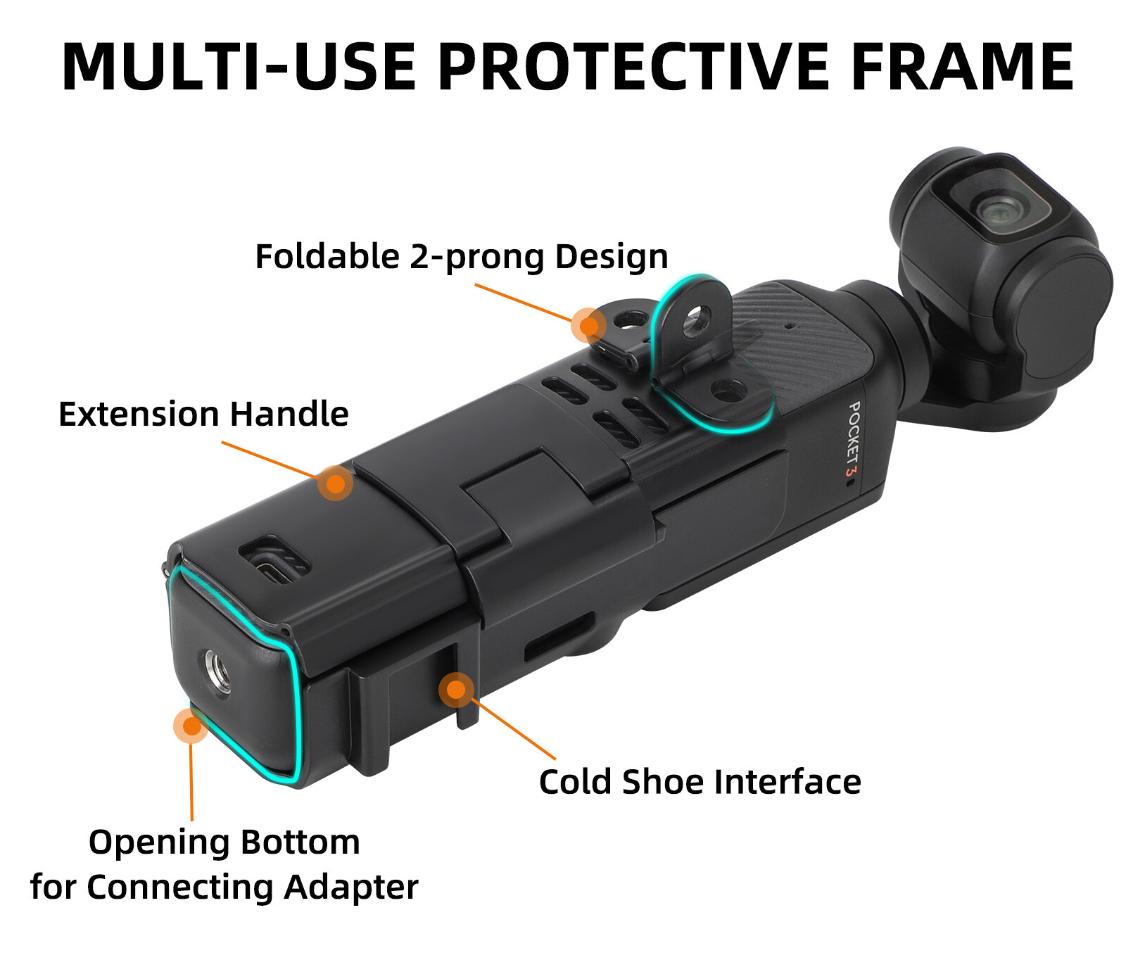 Expansion Adapter Frame Protective Case Brackets for Osmo Pocket 3 Accessories
