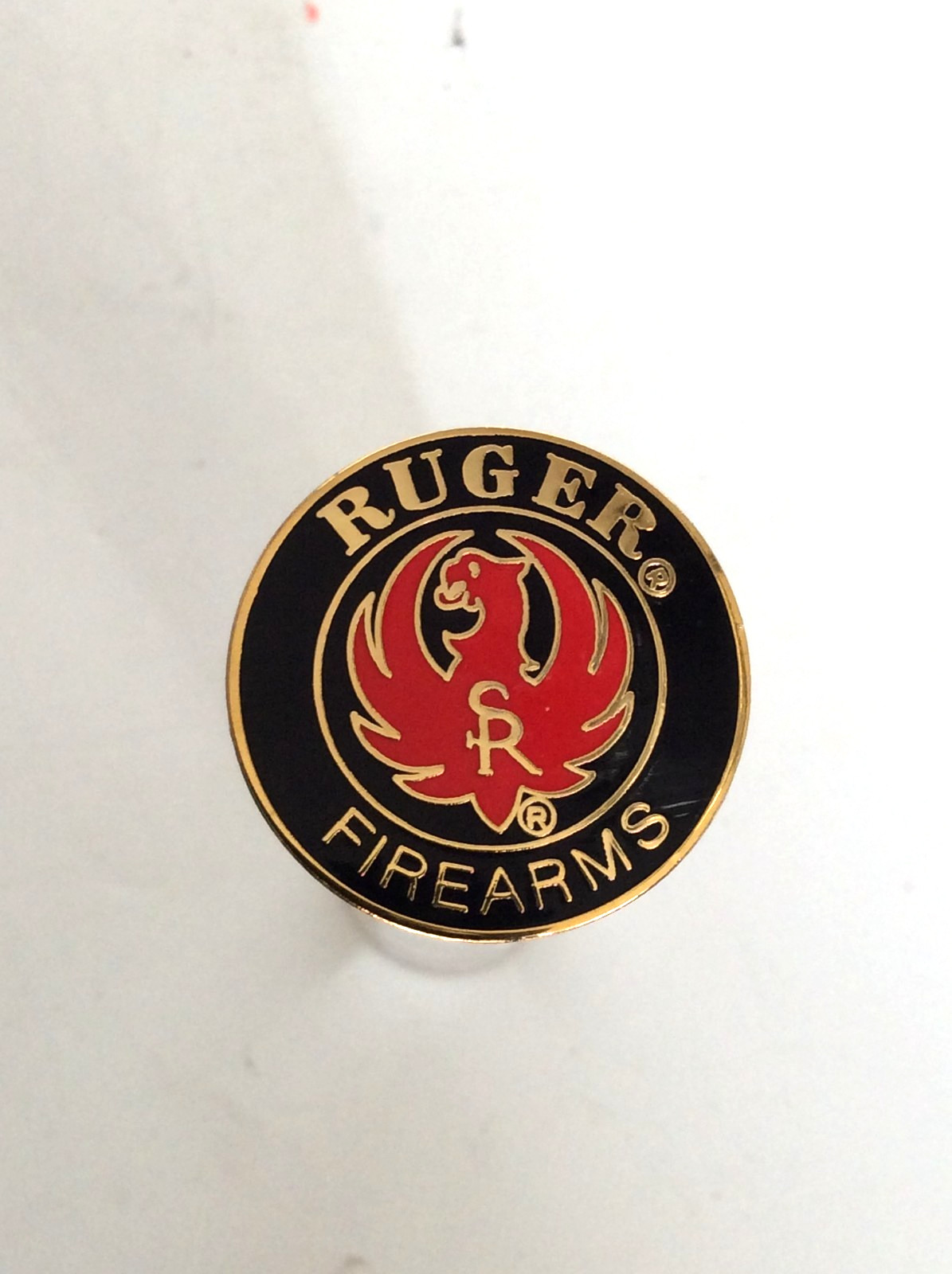 Handgun Firearm Gun Safe Shelf Display Rod - 1" Ruger Black/Red Eagle Topper