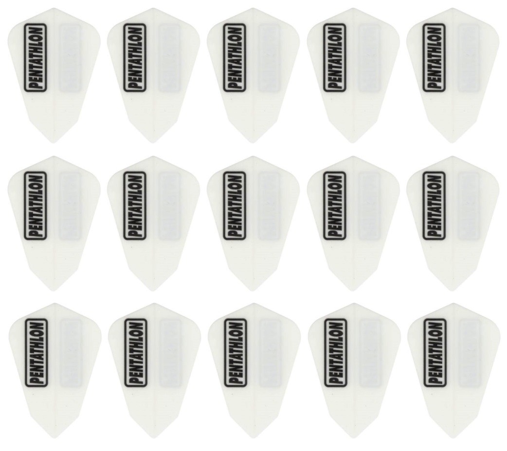5 Sets Pentathlon Extra Strong Fantail Dart Flights - Ships w/ Tracking - White