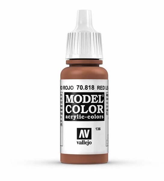 Vallejo Red Leather Model Color 17ml Acrylic Paint 70.818