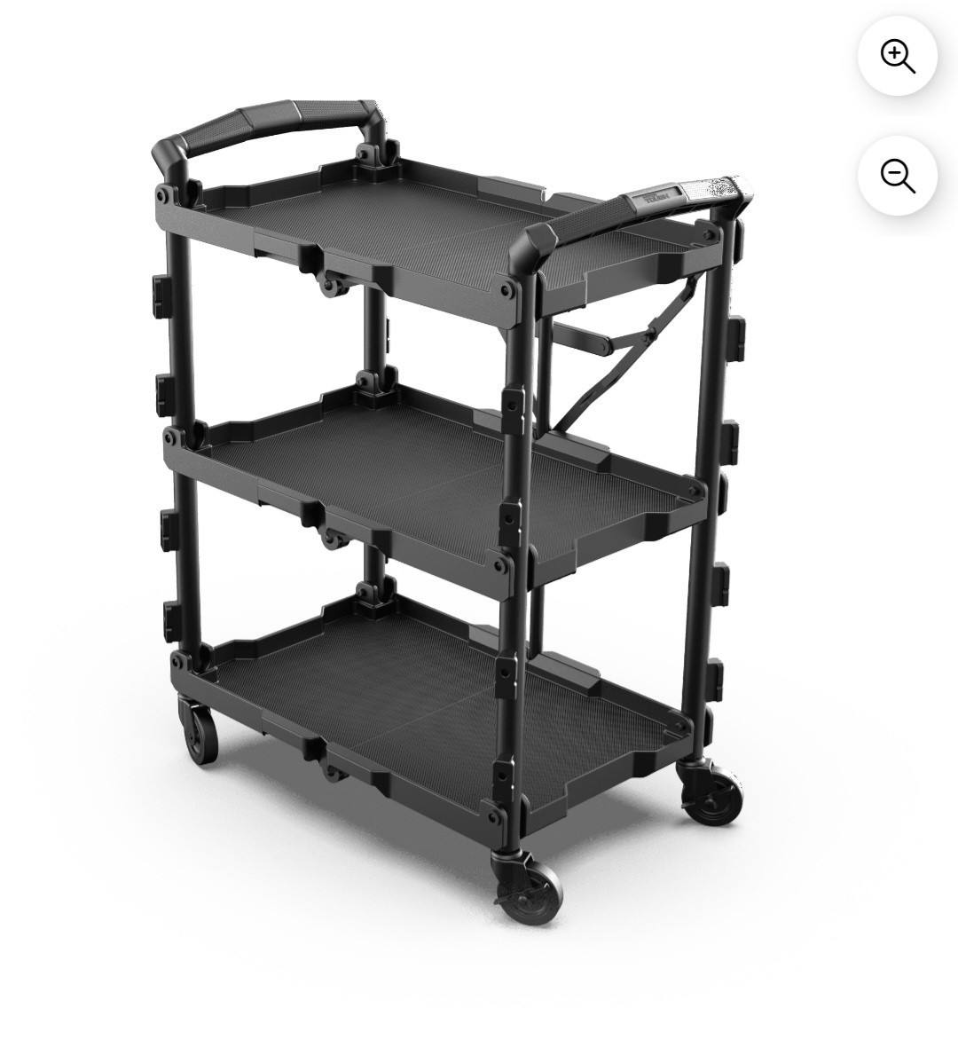 Lightweight Foldable Collapsible Utility Cart W/ 3 Shelves Rubber Wheels Storage
