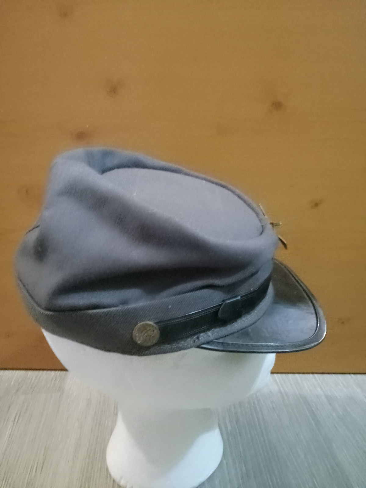 Vintage Civil War Reenactment Confederate CSA Grey Hat Cap Small