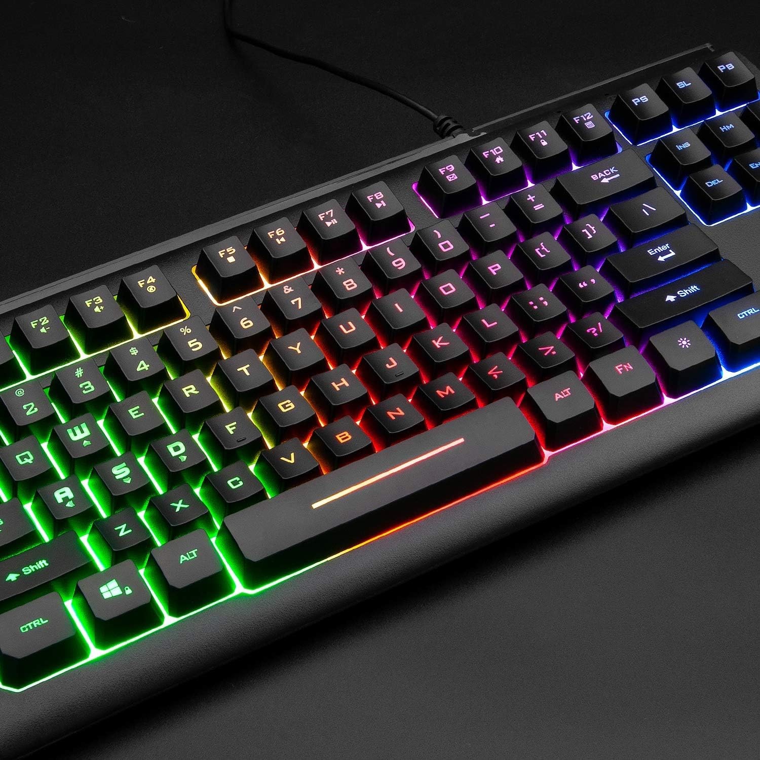 Large Print Backlit Keyboard 104 Keys Wired USB Lighted Computer Keyboard