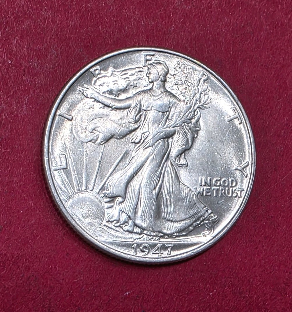 1947-P Walking Liberty Half Dollar Double Die Reverse High MS Condition.