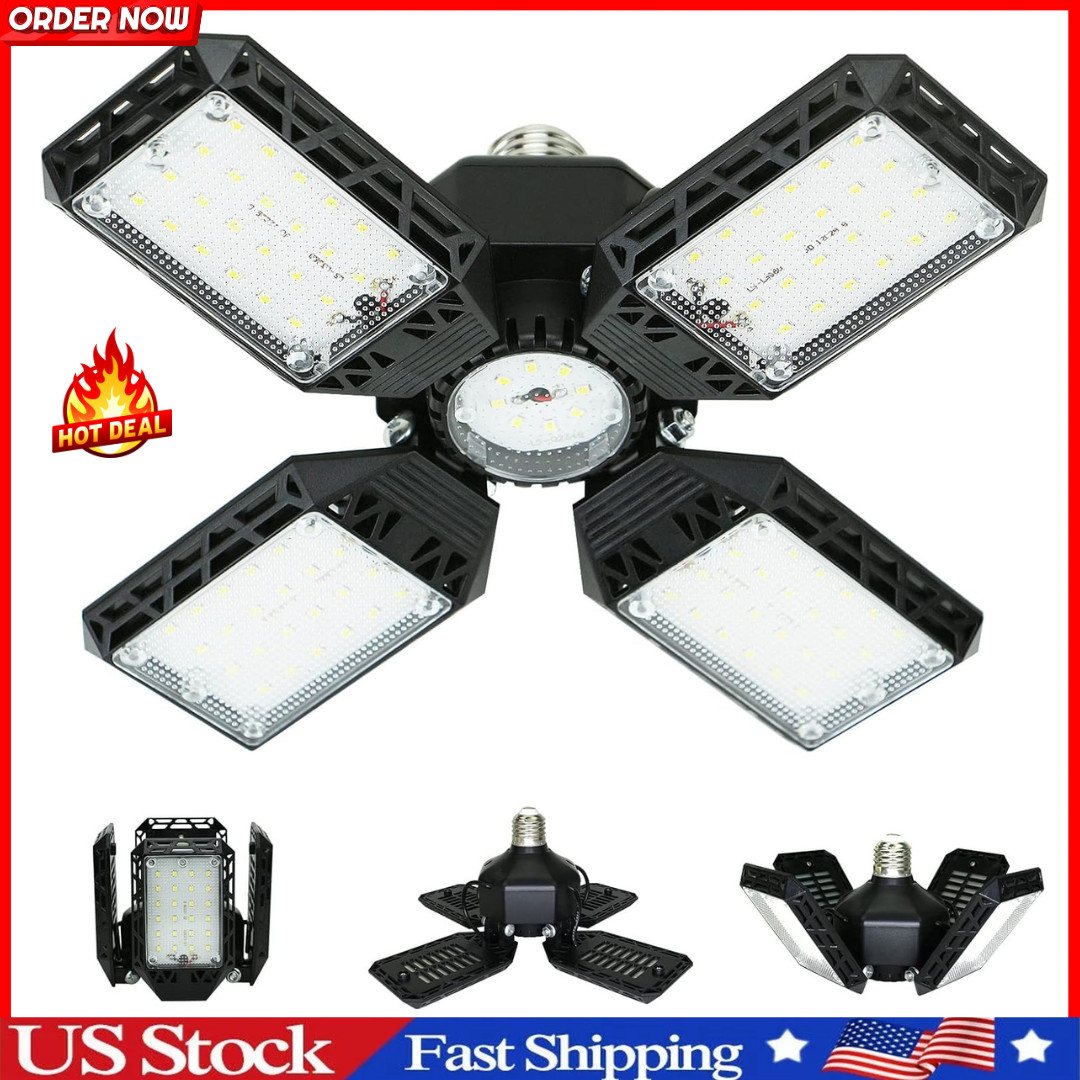150W LED Garage Light, 15000Lm, 4 Adjustable Panels, E26/E27, High Bay Light