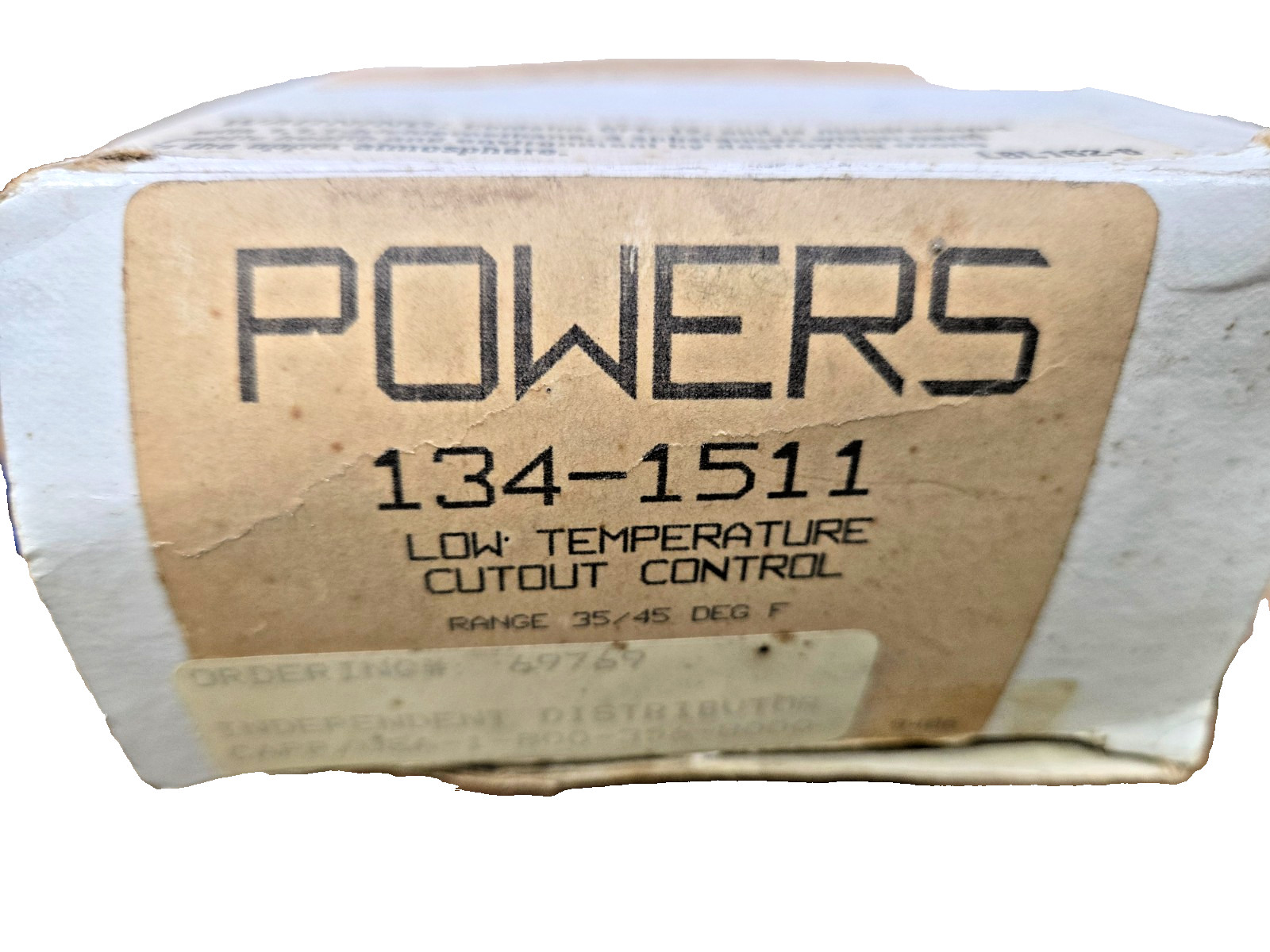SIEMENS POWERS 134-1511 POWERS CONTROL LOW TEMPERATURE HVAC CUTOUT CONTROL NEW