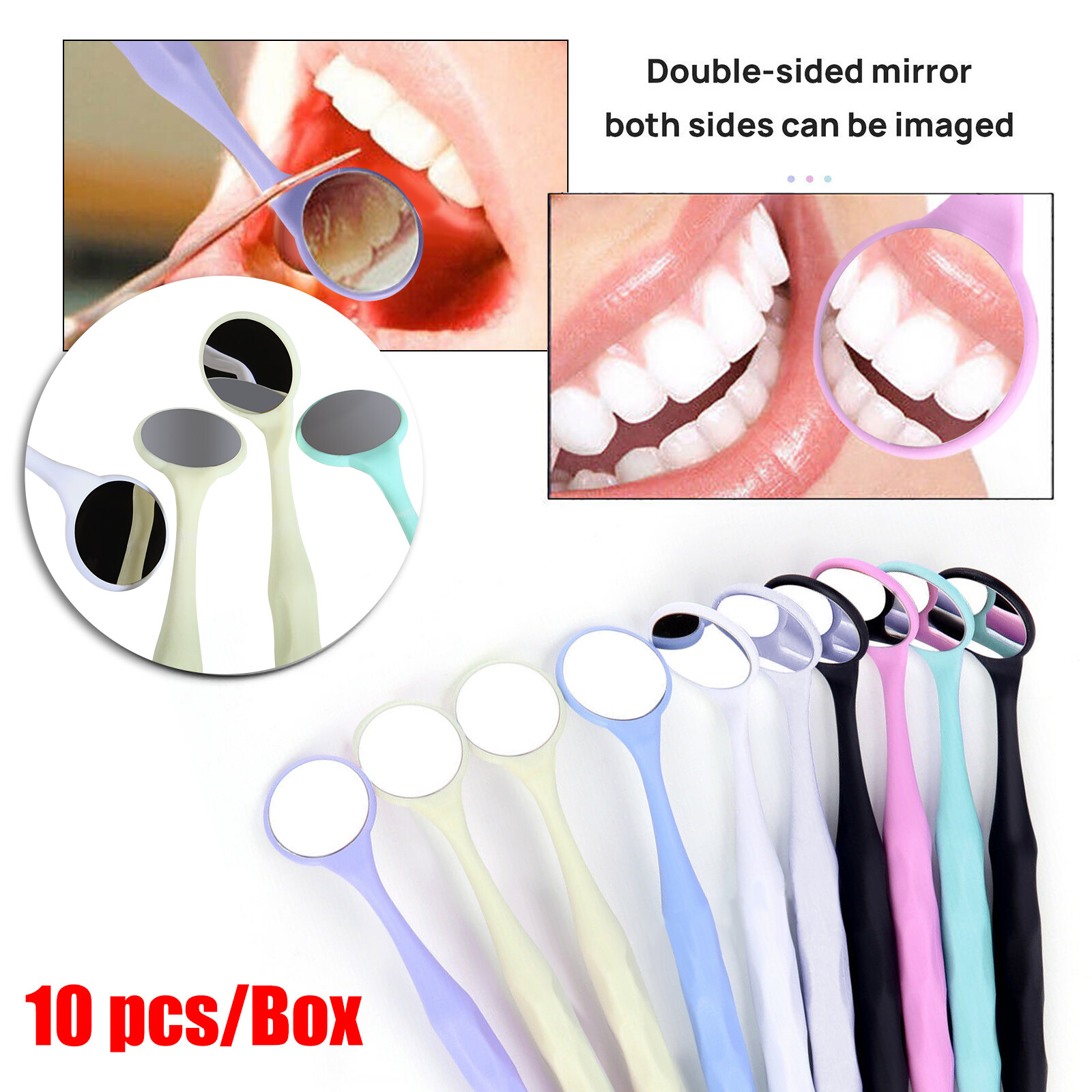 10x Dental Mouth Mirror Front Surface Double Examination Mirror