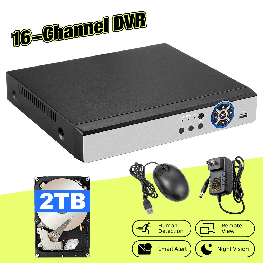 16 Ch Channel standalone Video Security 5MP DVR Camera Recorder with 2TB HDD