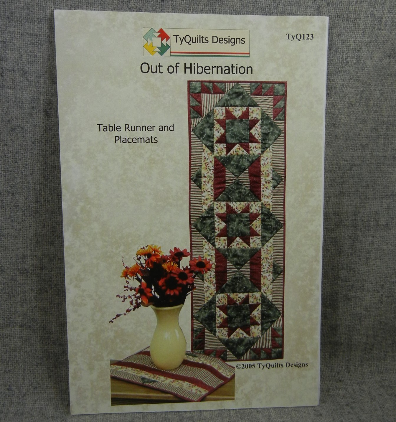 Out of Hibernation Quilt Pattern TyQuilts Designs Table Runner Placemats Uncut