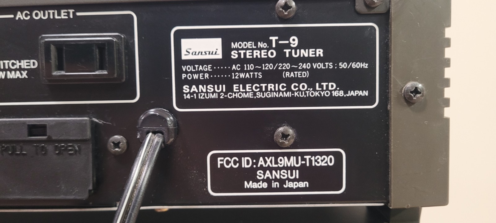 Sansui Stereo System A-9 Amplifier/ RS-7 Control System/ T-9 Tuner. Tested, Work