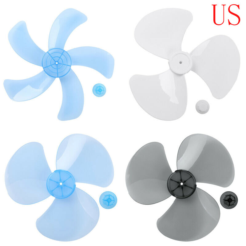 12/16 Inch Universal Fan Blade 3/5 Leaves+Nut Cover for Standing/Table Fanner