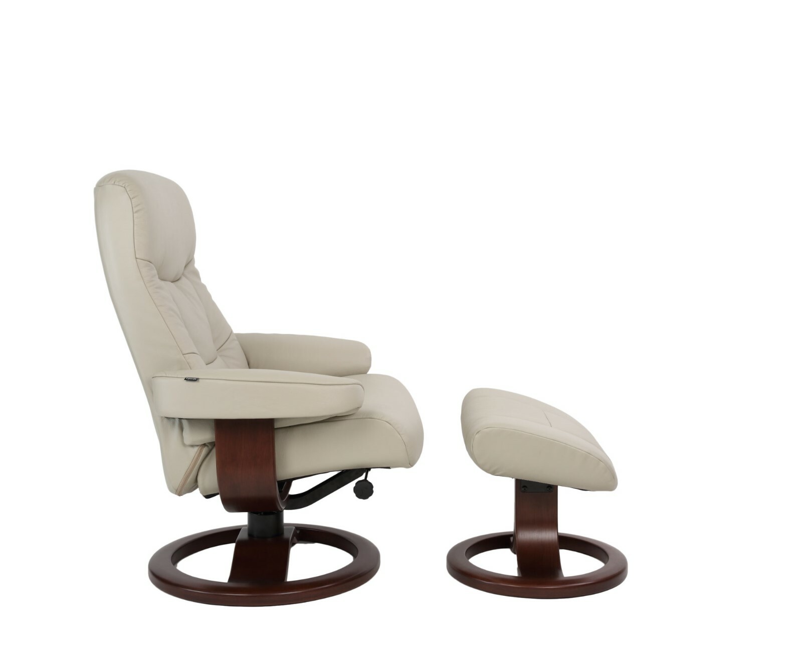 Fjords Muldal Large Recliner Comfort Chair - Havana Leather - Walnut Wood Stain