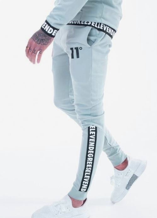 NEW Official 11 Degrees Rogue Poly Skinny Joggers Track Pants Pastel Green Small