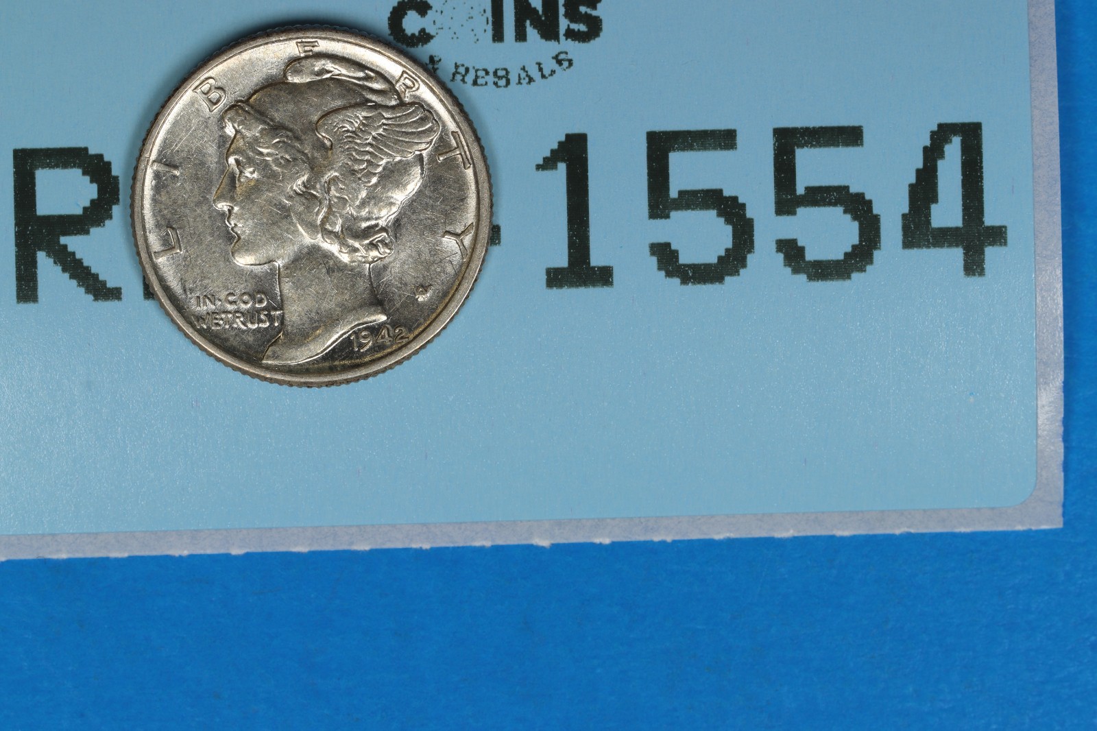 1942 10C MERCURY HEAD SILVER DIME Early US Type RAW-1554
