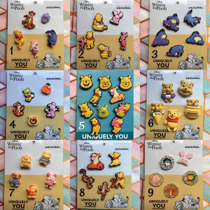 Handmade 5 10 pack Winnie the Pooh piglet eeyore tigger shoe charm set