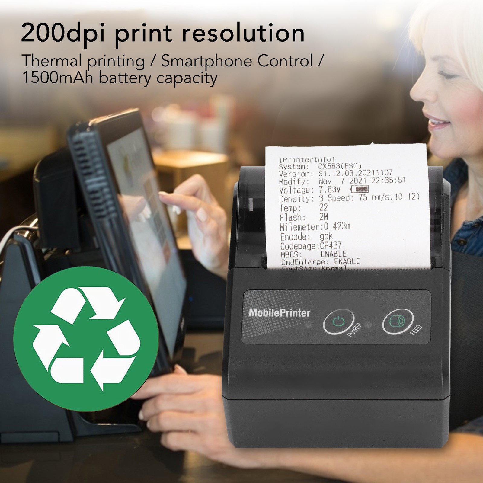 Portable Bluetooth Receipt Printer For Outdoor Working Environment Excellent