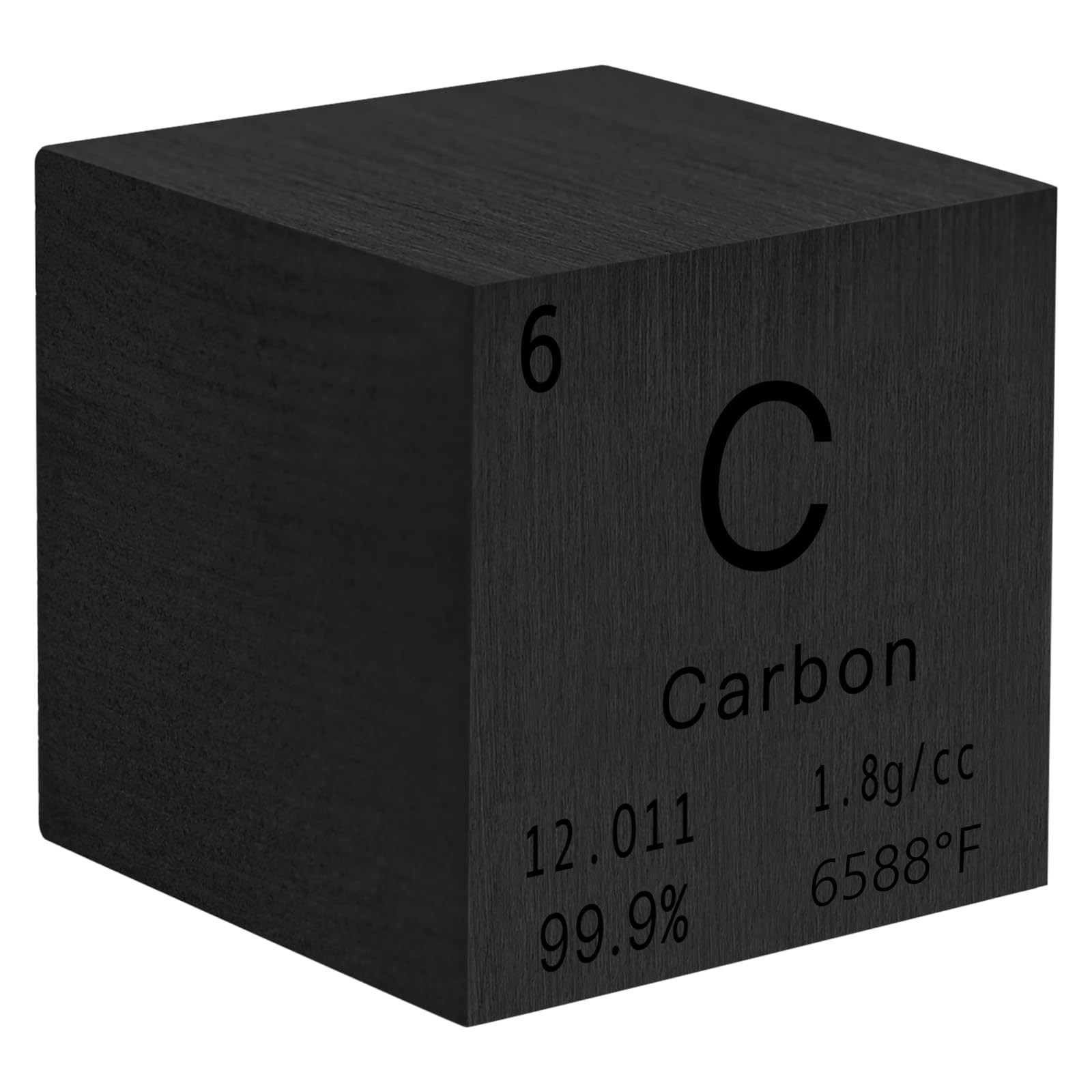 High Density Carbon Cube - Laser Engraved Periodic Table Element - DIY Science G
