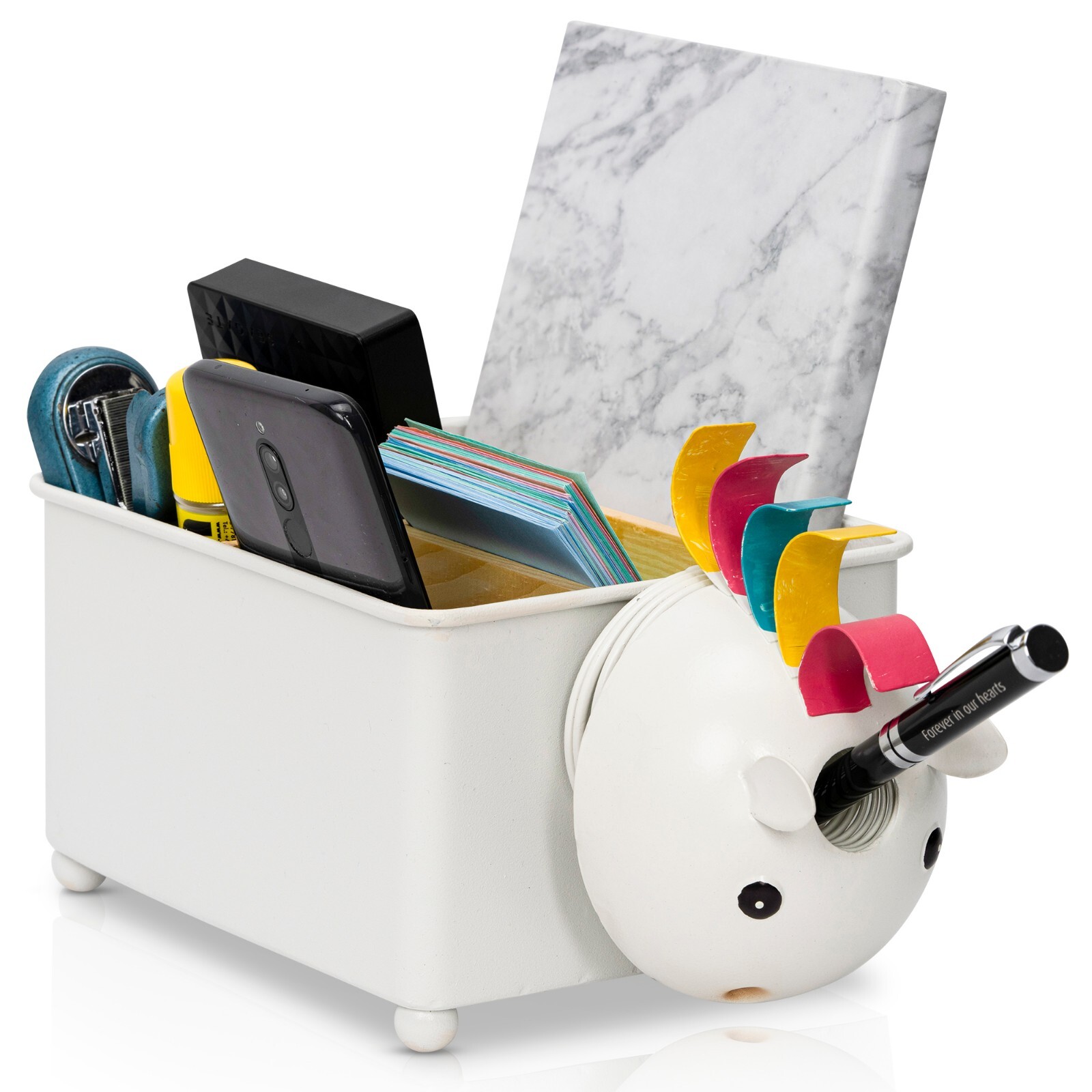 Made Easy Kit Desk Organizer, with Module Compartments (White Unicorn)