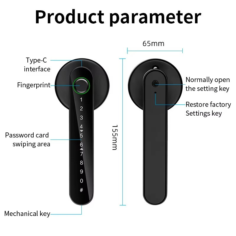 Smart Fingerprint Door Lock – Keypad, App, Card, Key, WiFi Unlock