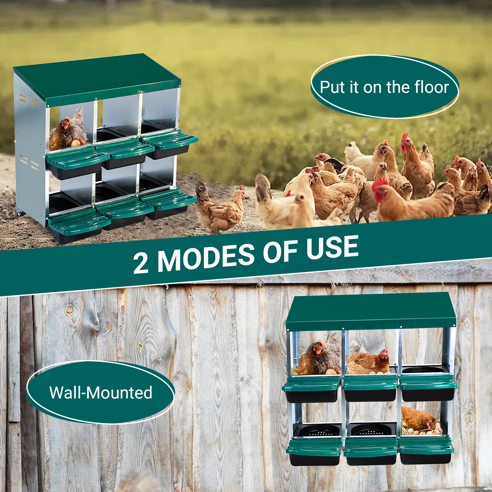 Chicken Nesting Box, 6/8/10 Compartments Nesting Box Nesting Boxes for Chicken