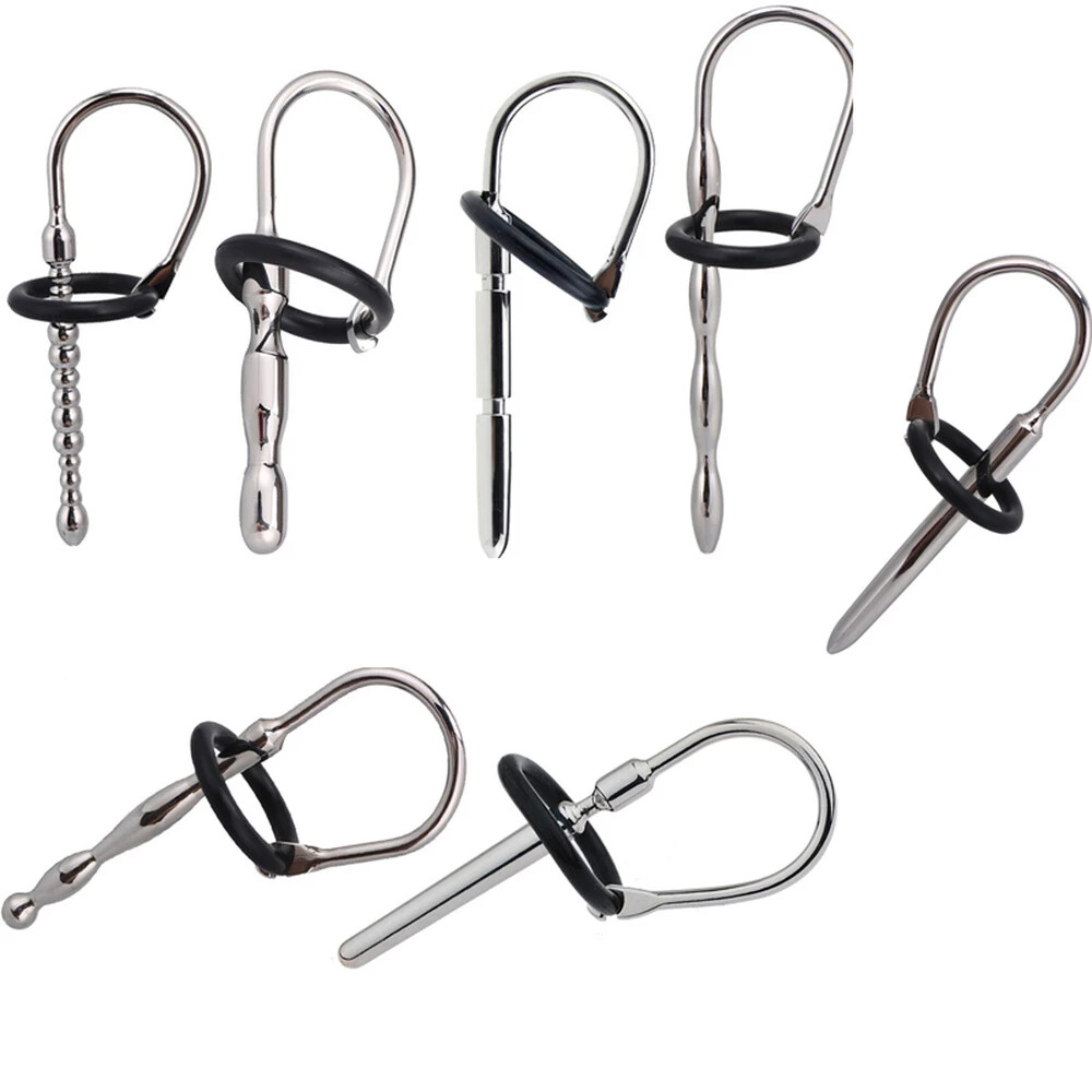 Male Stainless Steel Urethral Through-hole Urethral Penis Sound Plug BDSM Toys